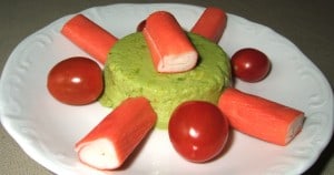 timbale d'avocat au surimi