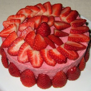 Gâteau mousseux aux fraises