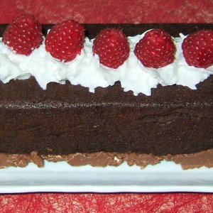 Gâteau choco croc et framboises