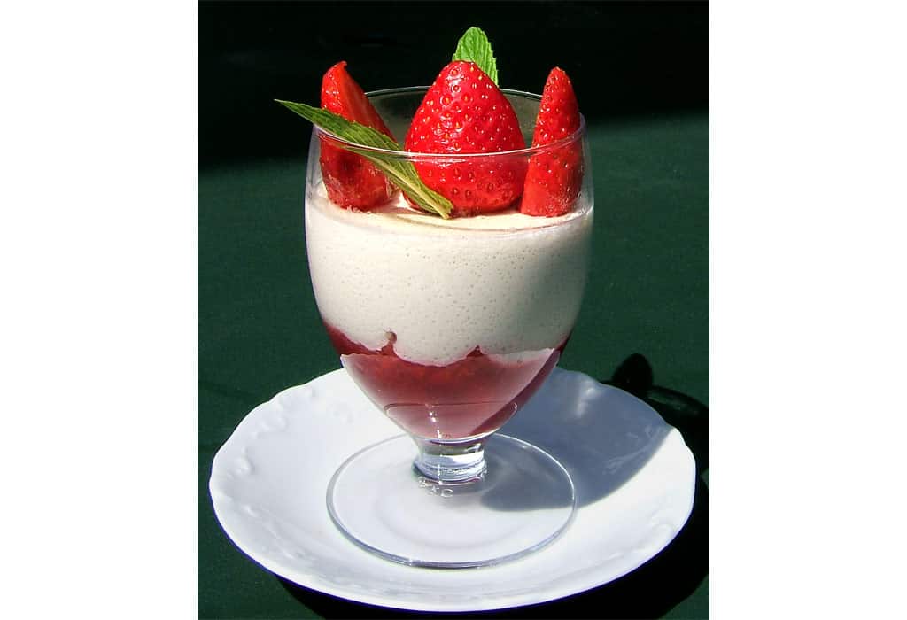 pannacotta aux fraises sans lait