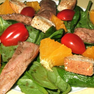 Salade de canard à l'orange