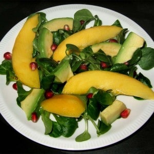 Salade de mâches mangue-avocat