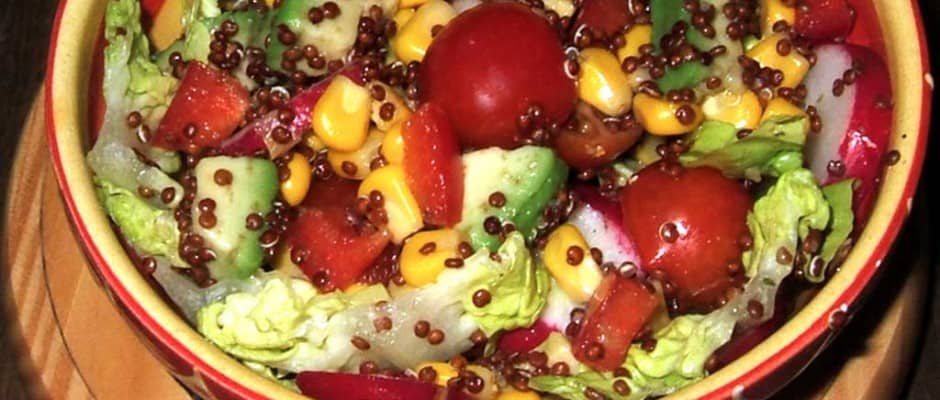 Salade au quinoa rouge