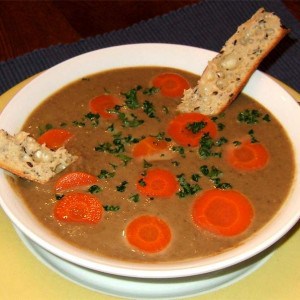 Soupe express aux lentilles et carottes