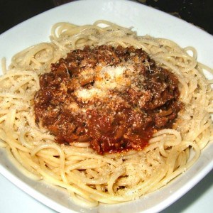 Spaghettis végétariens façon bolognaise