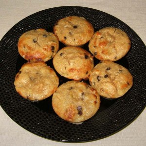 Minis muffins poire et pépites de chocolat