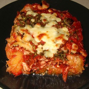 Gratin de courge spaghetti tomate et thon