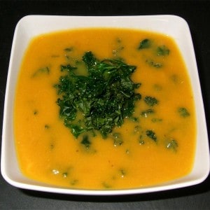 velouté de potiron et chou kale