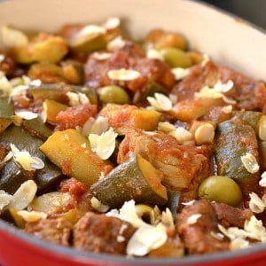 Sauté d'agneau façon tajine aux courgettes