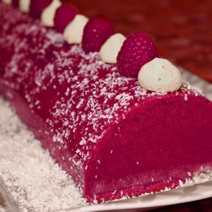 Bûche framboise noix de coco