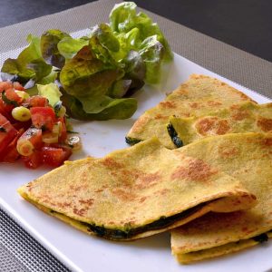 Quesadillas aux épinards et au chèvre