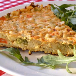 Frittata de pâtes aux légumes