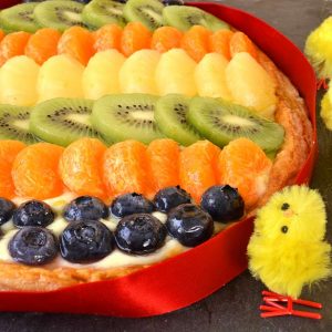 Tarte feuilletée multi-fruits œuf de Pâques pas à pas