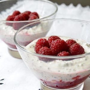 Verrines aux framboises et graines de chia