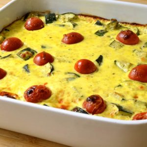 Flan de courgettes et tomates cerises