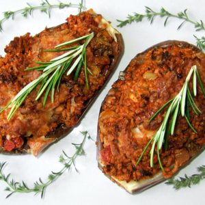 Aubergines farcies végétariennes