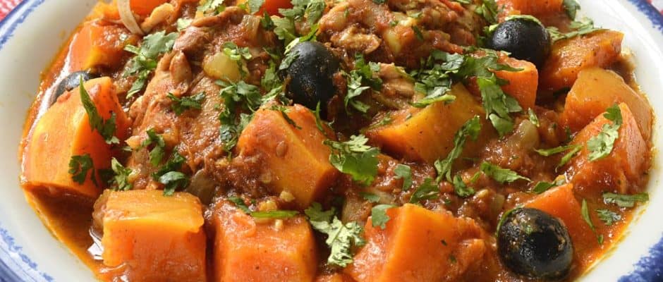 Tajine de poulet à la courge Butternut