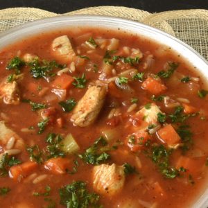 Soupe de poulet au riz