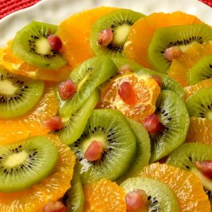 Carpaccio d'oranges et de kiwis