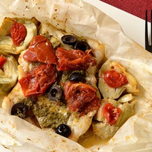 Papillote de poisson à l'italienne