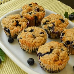 Muffins aux myrtilles ou bleuets sans œuf et sans lactose